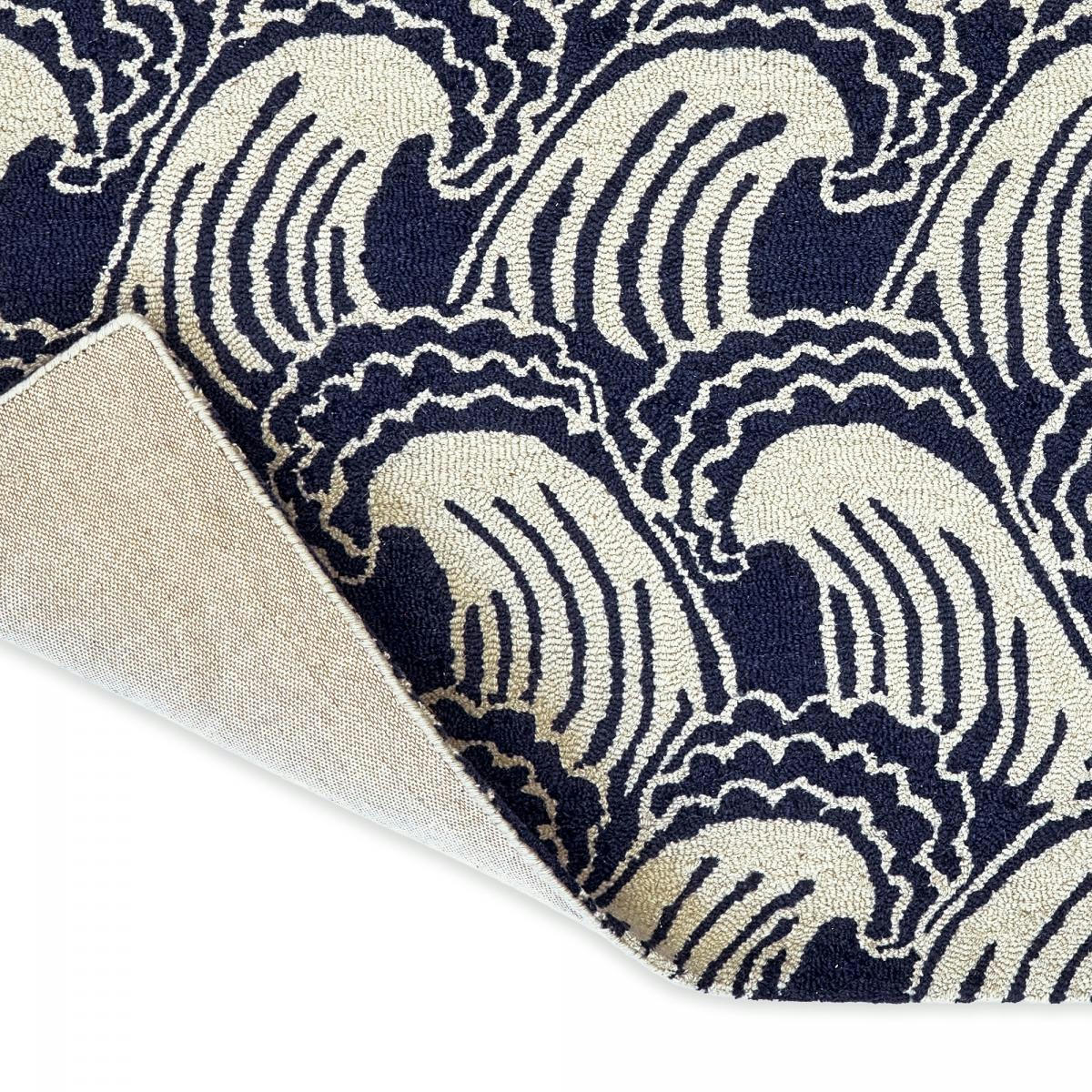 WAVERIDE - Tapis salon bleu 120x180