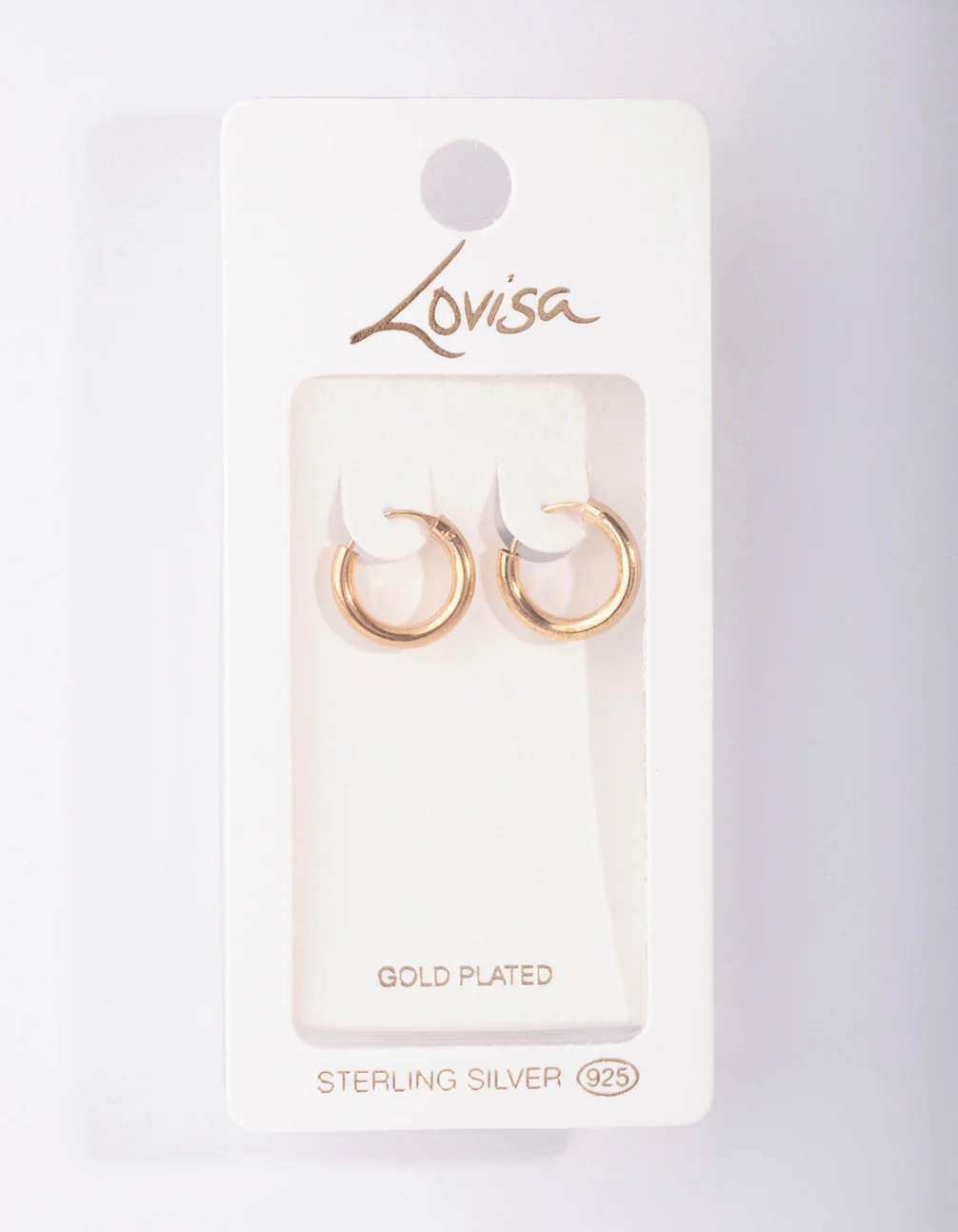 Gold Plated Sterling Silver Tube Hoop Earrings