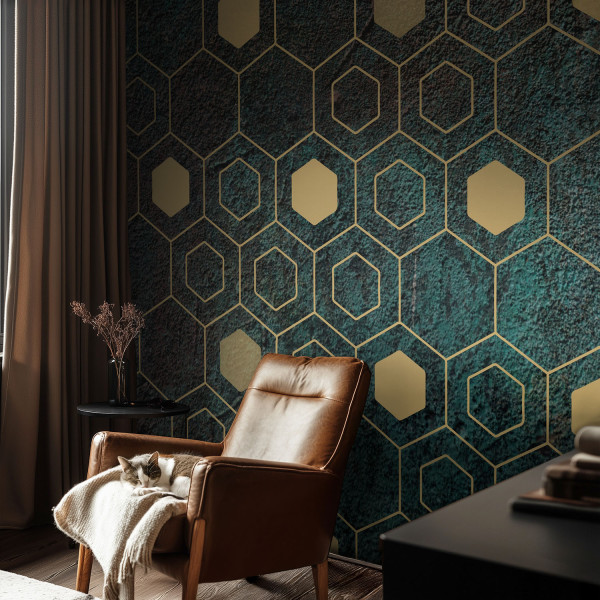 Tapeta Geometryczne heksagony wytrzymała odporna na uv salon 104x70