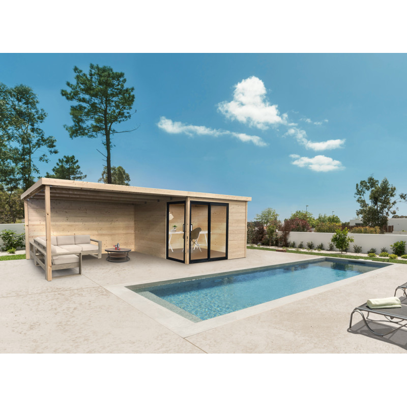 Abri de jardin en bois Sagres 28 mm 6,99 x 3,04 m SOLID