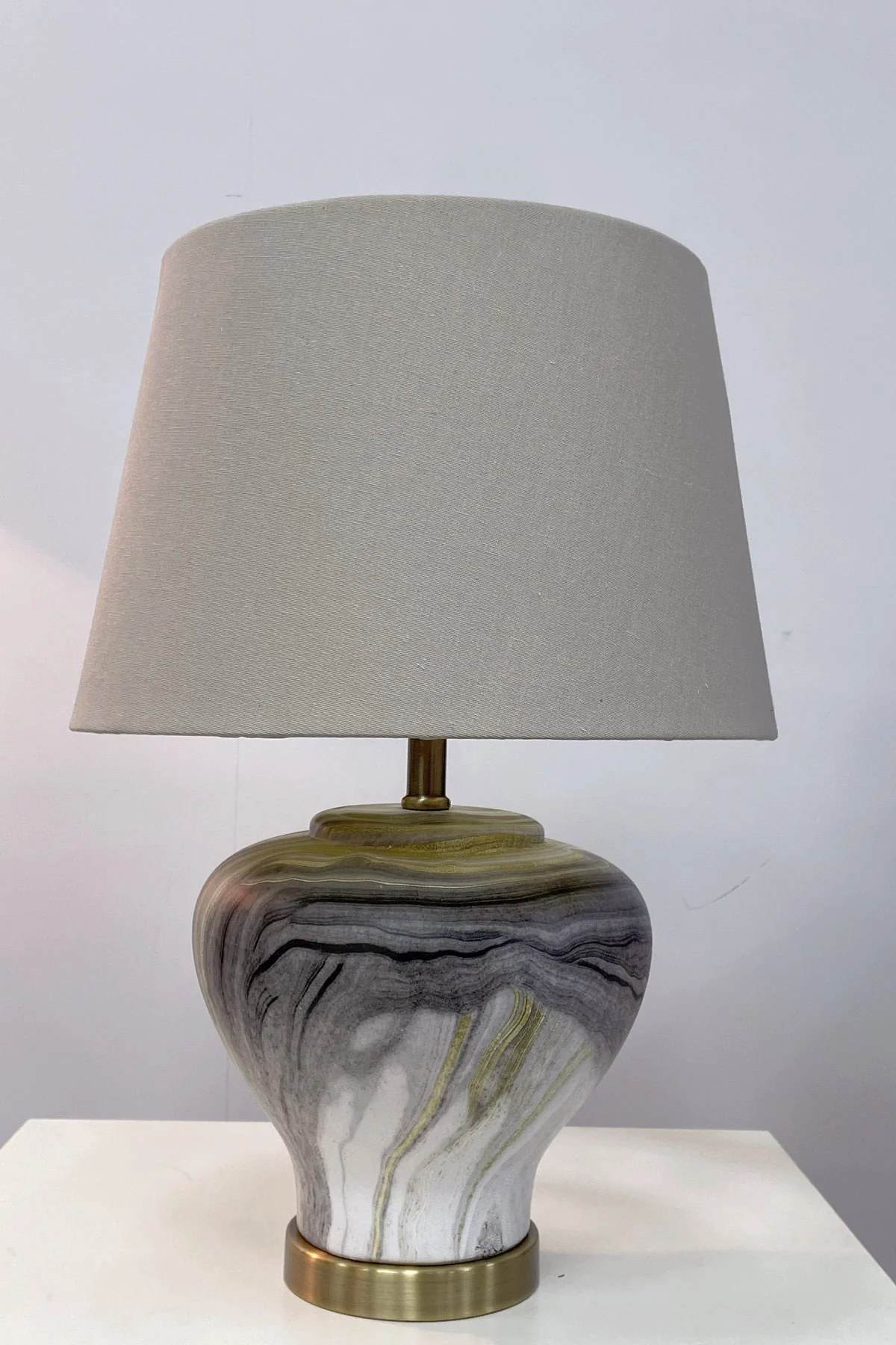 Gold & Grey Marble Lamp