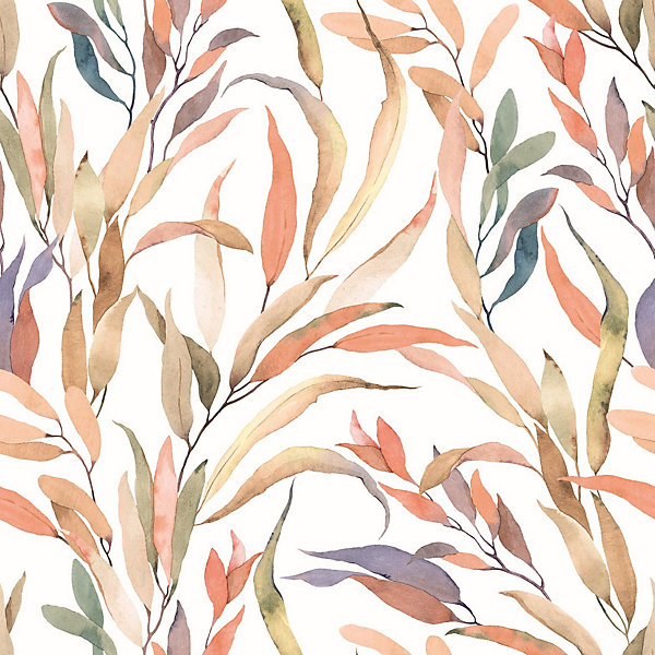 Papier peint vinyle intissé feuillage multicolore L.1001 x l.53cm Cicala