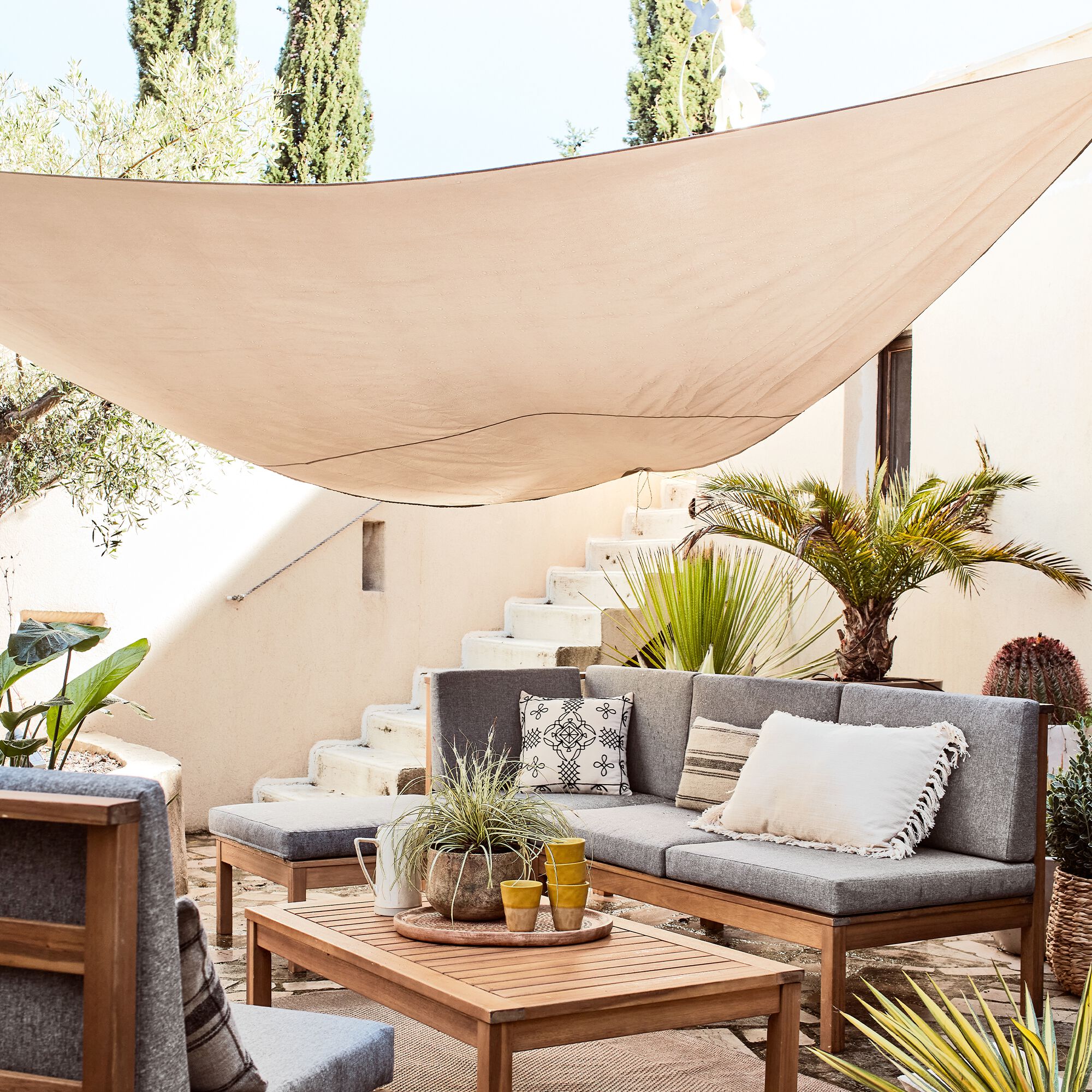 ROSA - Voile d'ombrage triangle 3,6m - beige alpilles