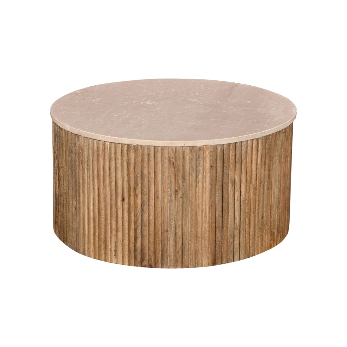 Giga Meubel Salontafel Davi - Rond - Naturel - Marmer - Ø70cm