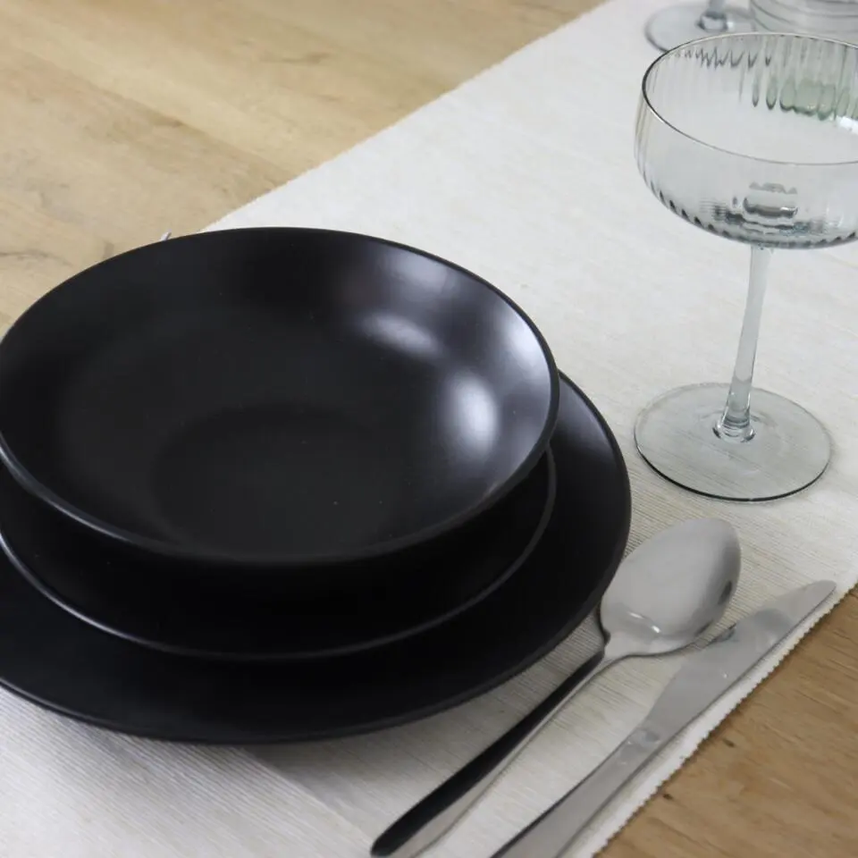 OTIX Serviesset 12 Delig Ivy - Zwart