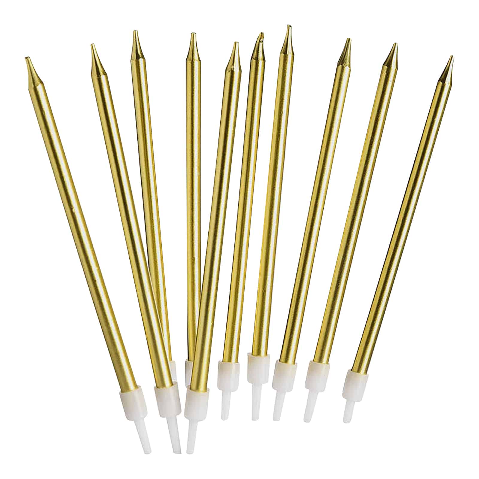 Kuchenkerzen Gold,H 110 mm, 10 Stück