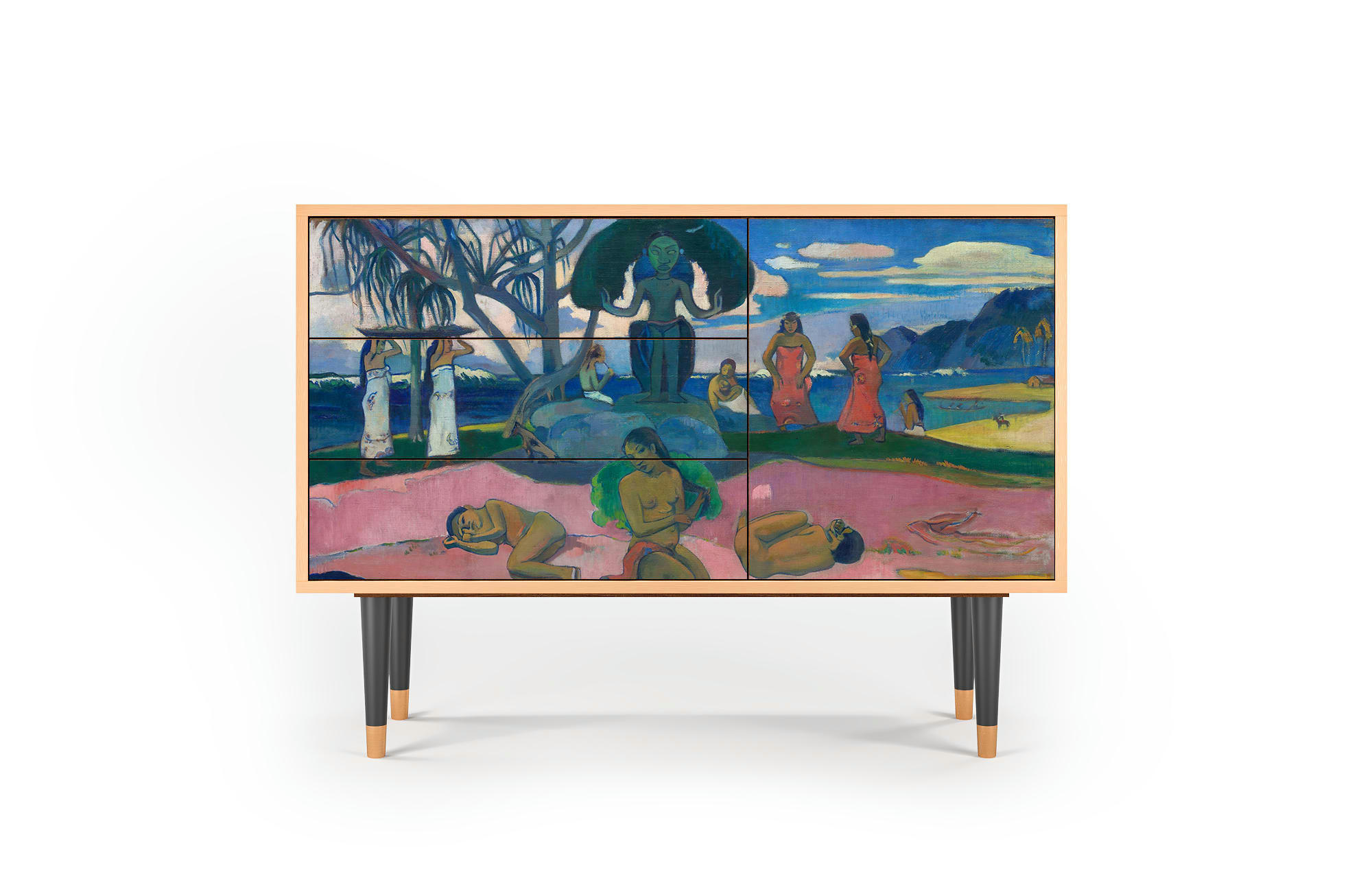 DAY OF THE GOD BY PAUL GAUGUIN - Buffet  multicolore 3 tiroirs et 1 porte L 115 cm