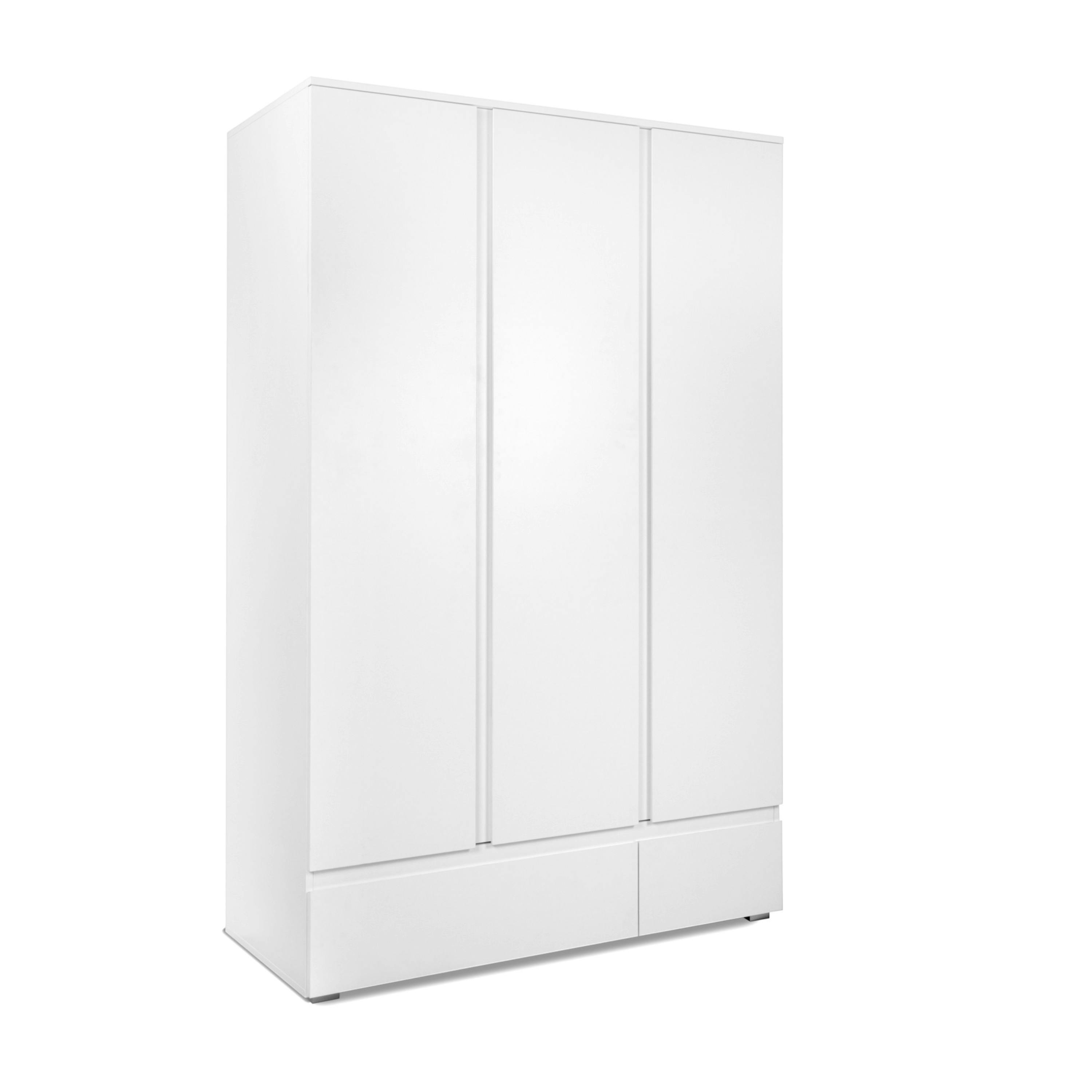 Armoire penderie blanche 3 portes 2 tiroirs ALVA