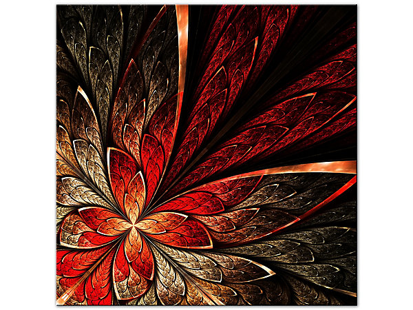 DECLINA, Tableau toile imprimée Paysage, Tableau toile deco Structure de fleurs, 80x80 cm