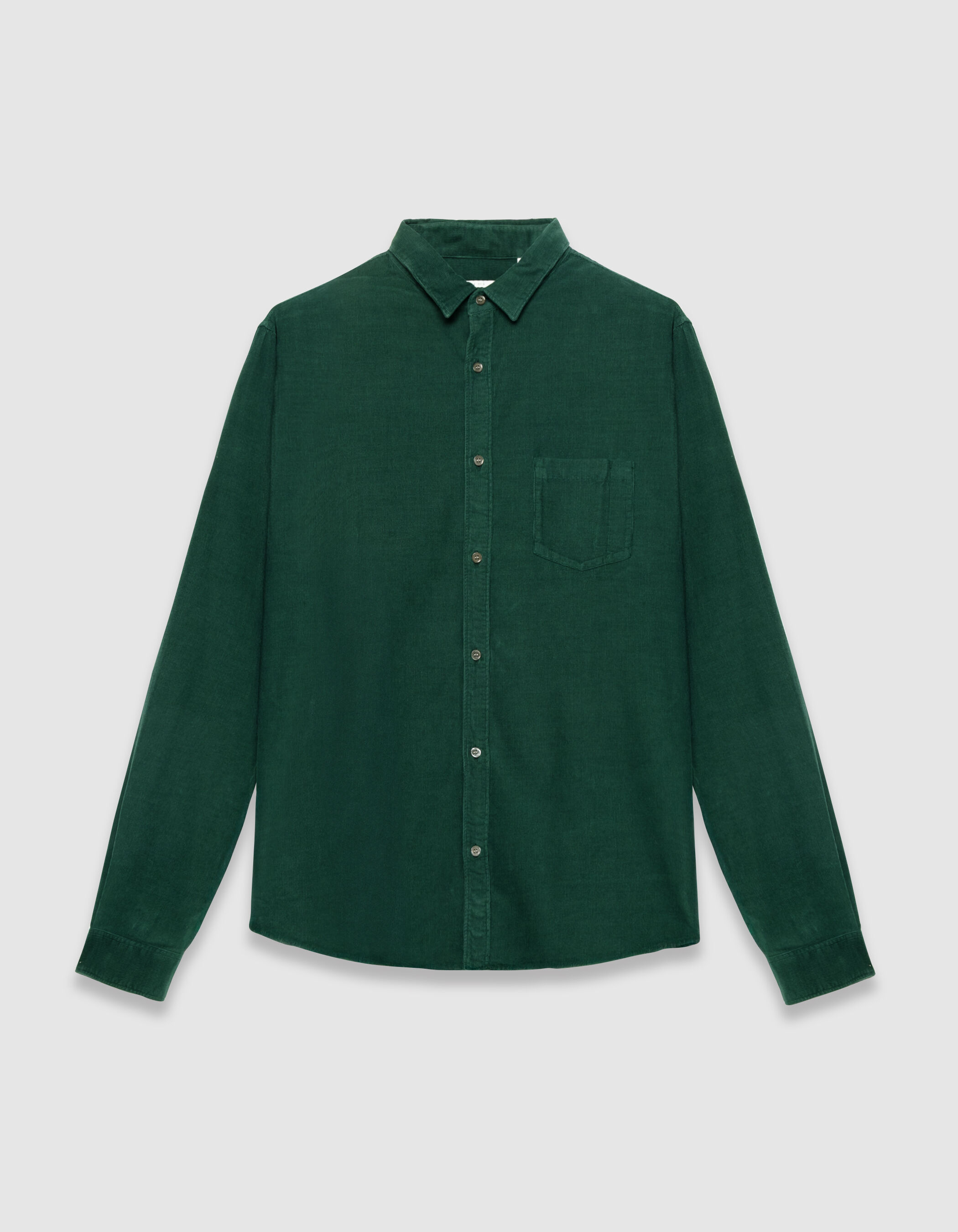 Chemise regular marine coton bio velours milleraies Homme