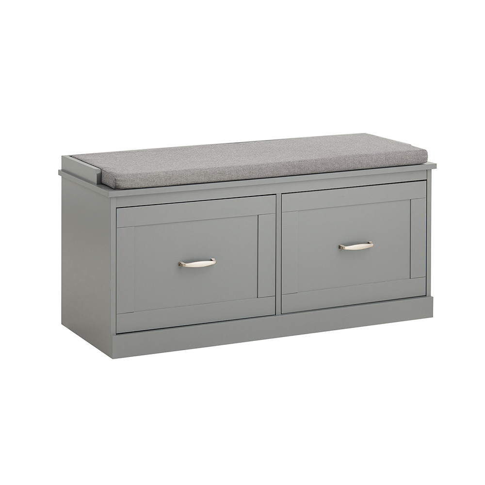 SoBuy Ławka na buty z 2 szufladą Jasnoszary 100x48x38cm Vintage FSR131-HG