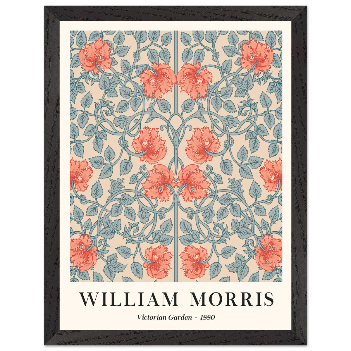 Artfulprints Poster met Lijst William Morris - Victorian garden 1880  - 30x40 cm - Meerkleurig