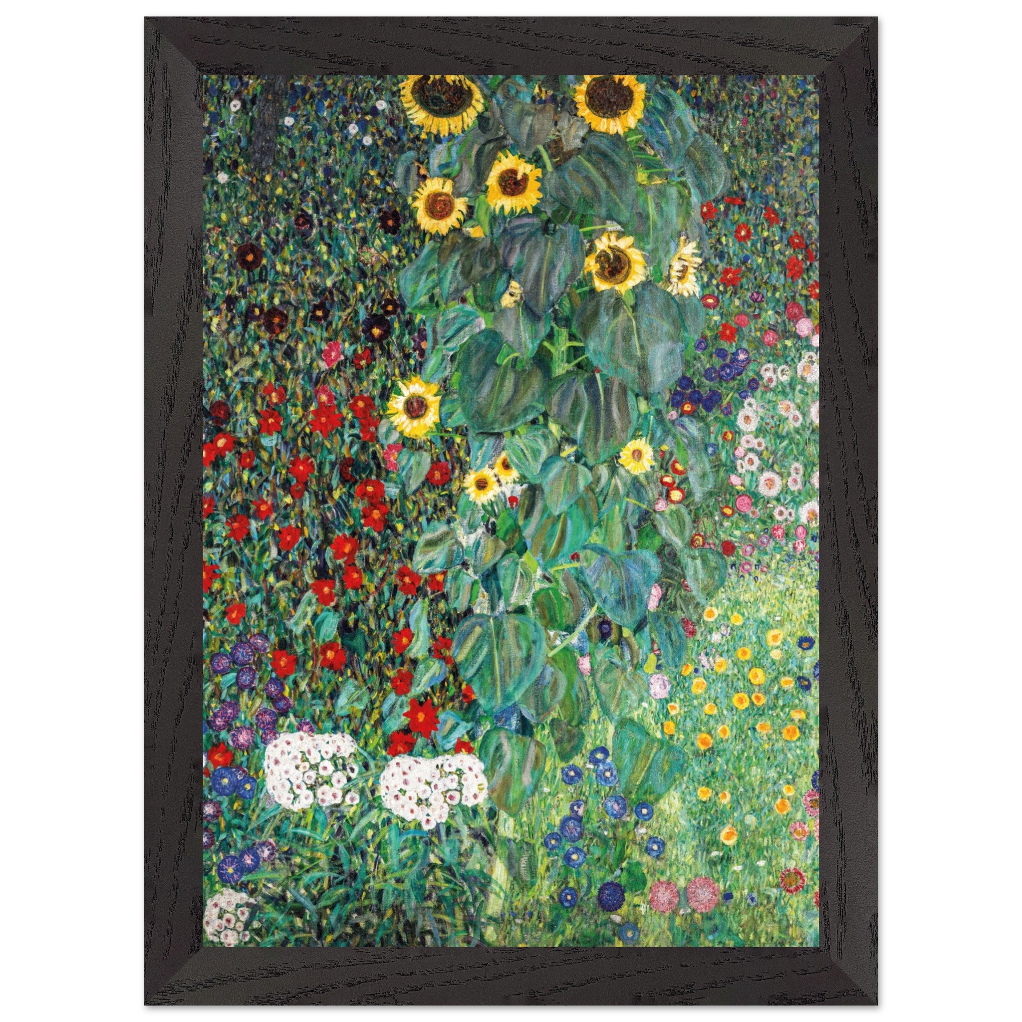 Artfulprints Poster met Lijst Gustav Klimt - Blumengarten  - A4 21x29.7 cm - Meerkleurig