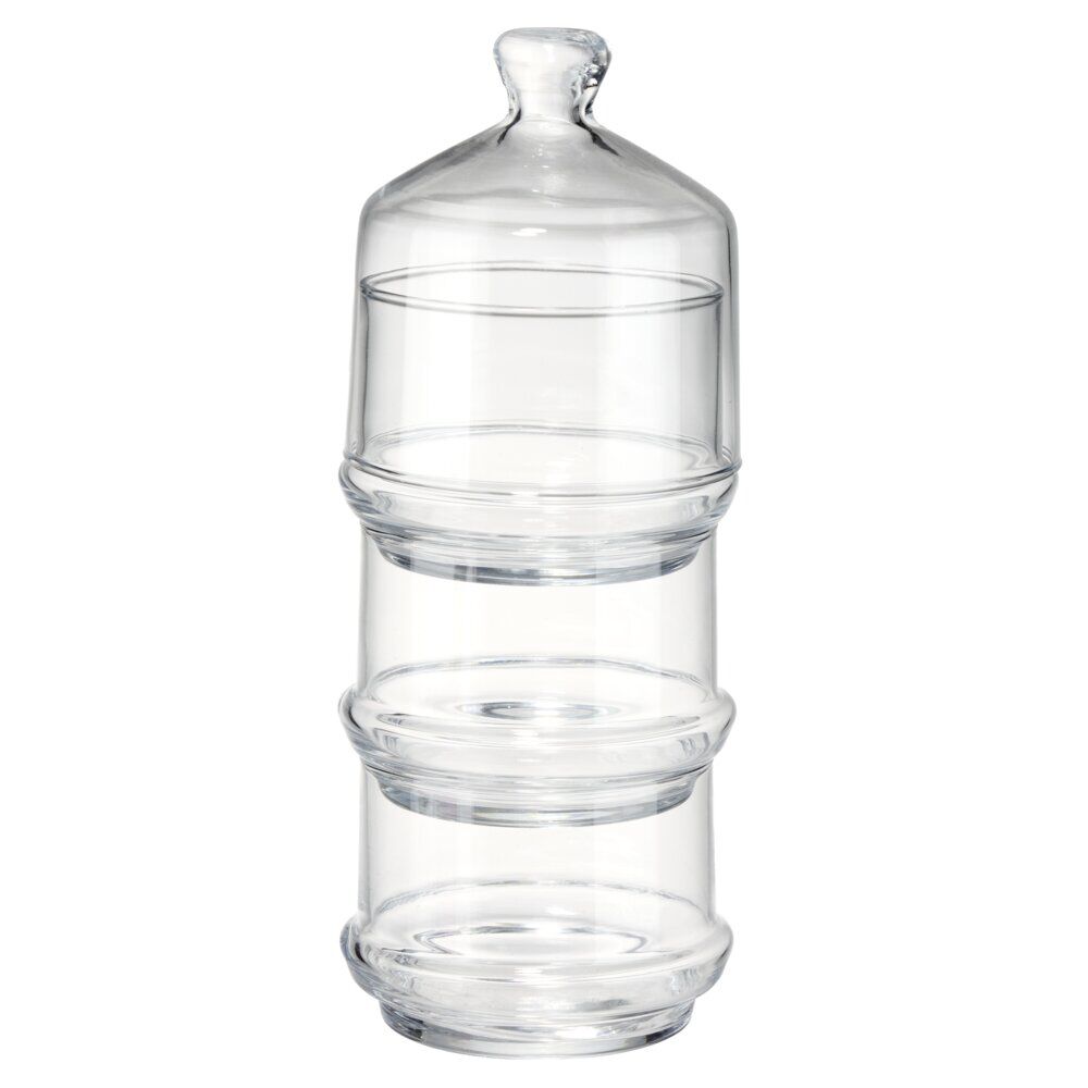 Bonbonnière x3 empilable en verre transparent Ø9,5xH29cm