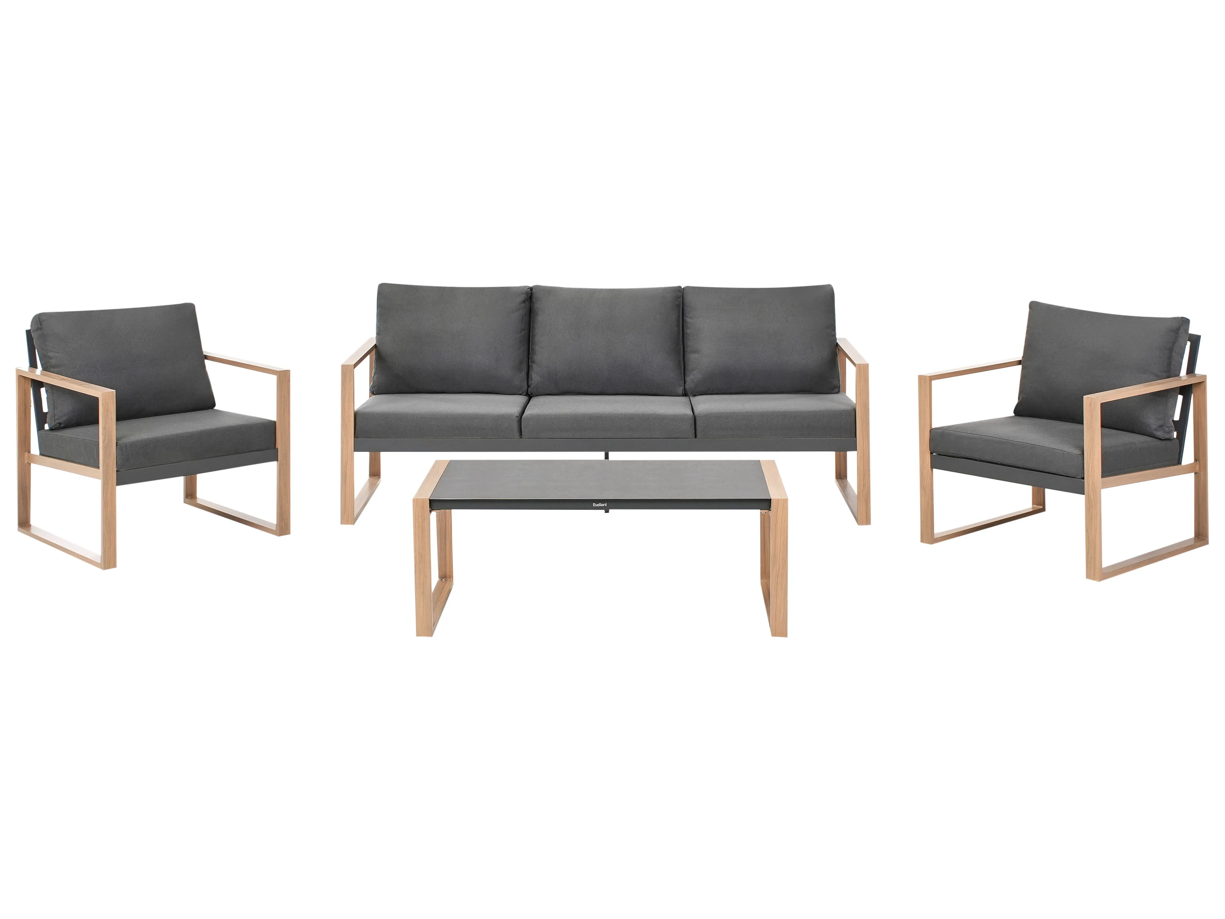 Garden Lounge Set with Table 5 Seater GELSO Metal Dark Grey