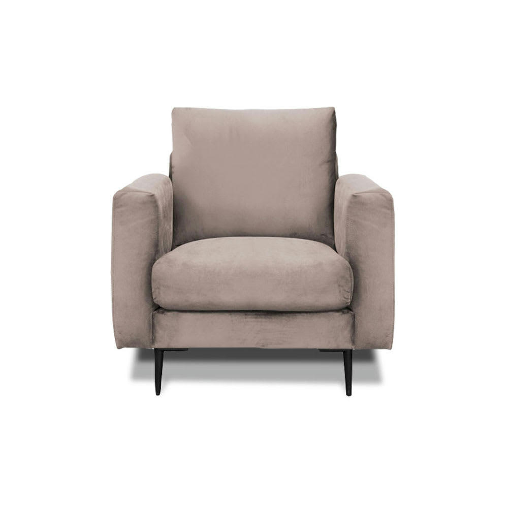CARUSO - Fauteuil 1 place velours beige