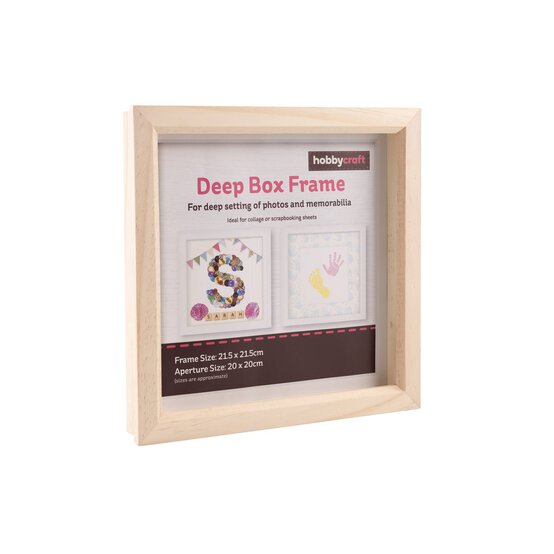 Natural Pine Deep Box Frame 20cm x 20cm