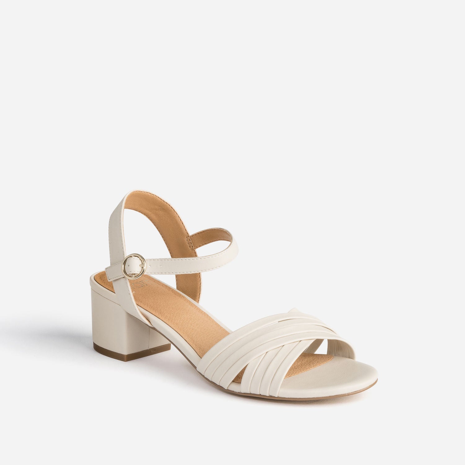 Sandale beige à brides tressées