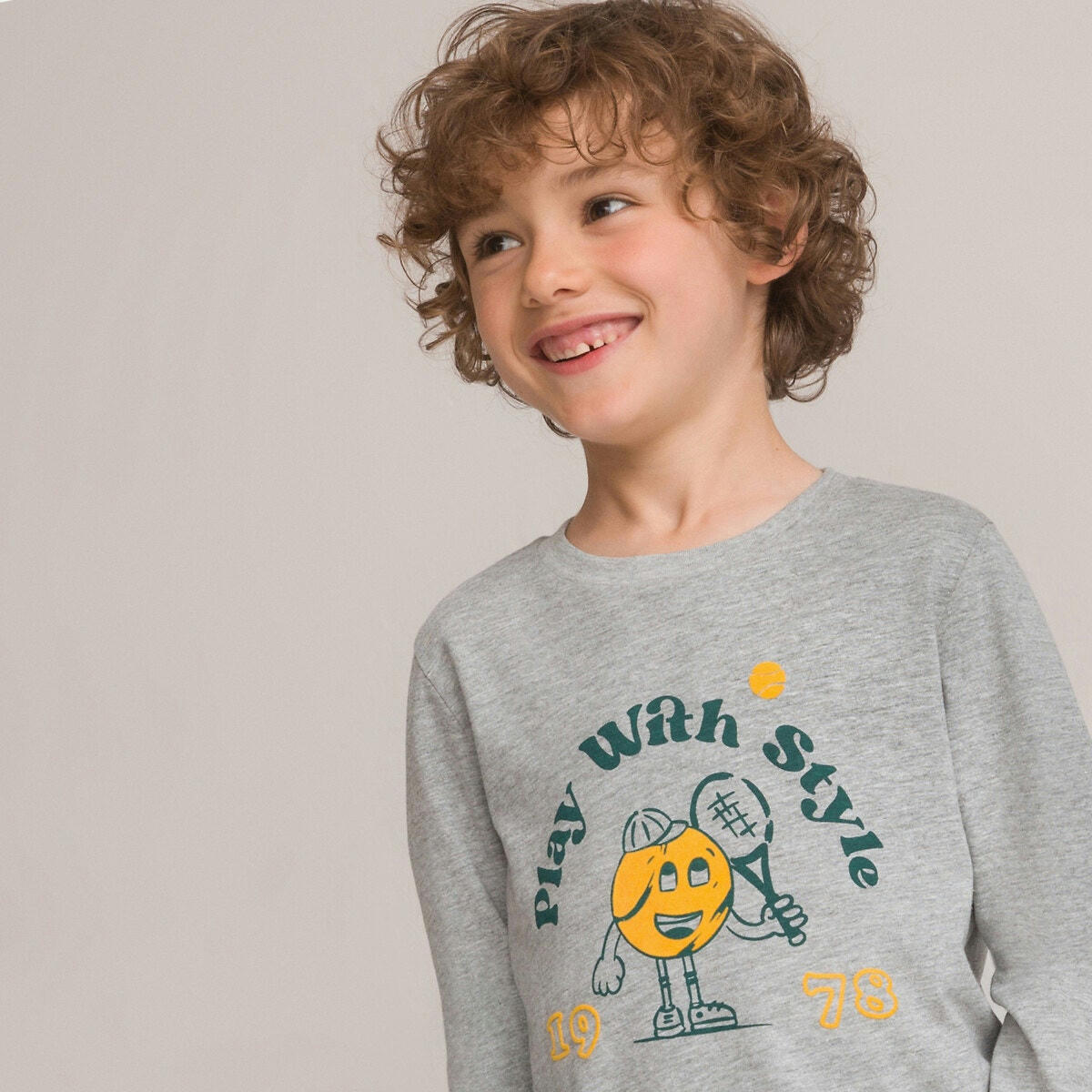 T-shirt manches longues, motif balle de tennis