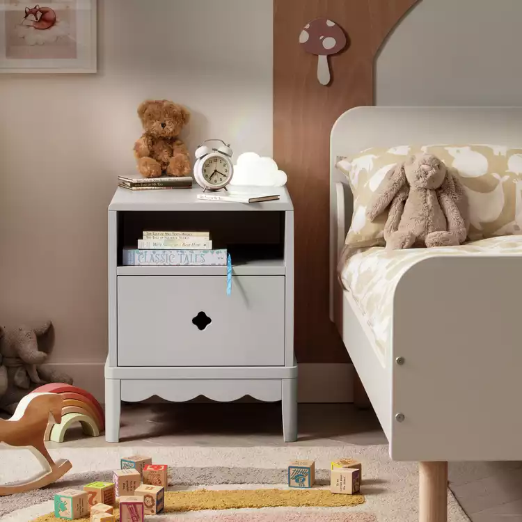 Habitat Kids Serena Bedside Table - Light Grey