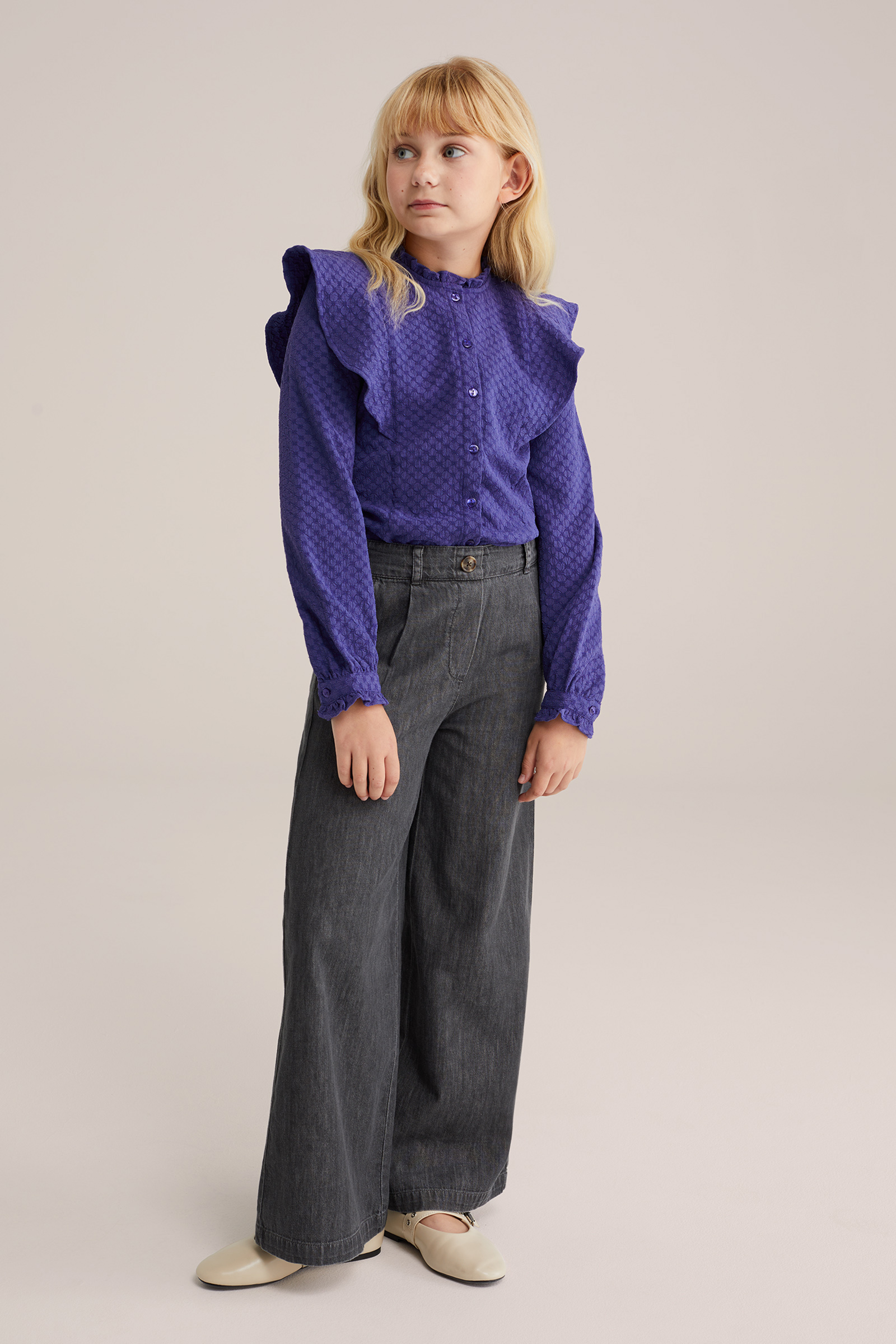 Meisjes vest met structuur