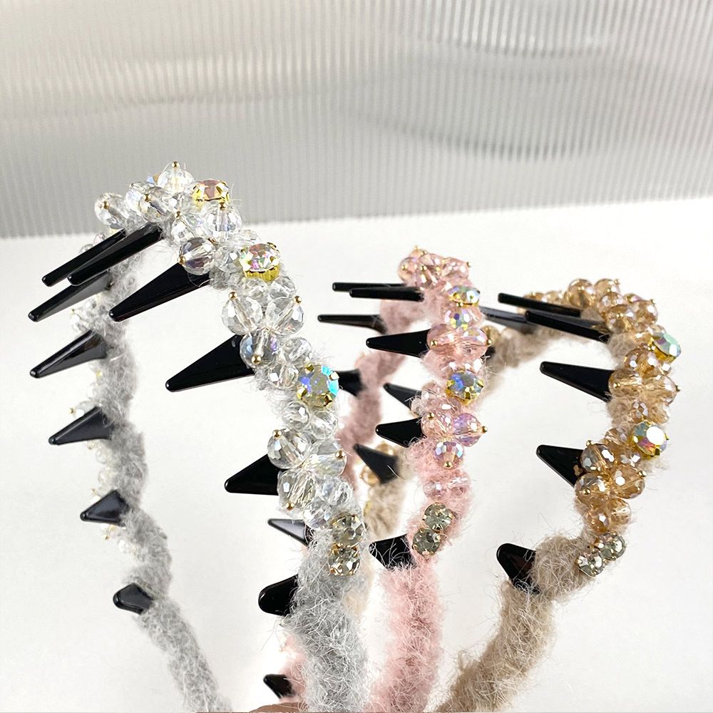 PEACH ACCESSORIES Iridescent Gem & Spike Embellished Luxurious Hairband