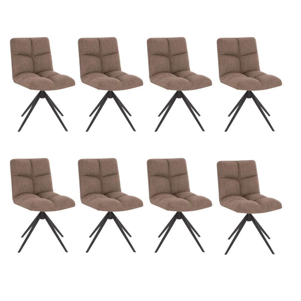 Home Deluxe eetkamerstoel NODA grijs/bruin Aantal: 8