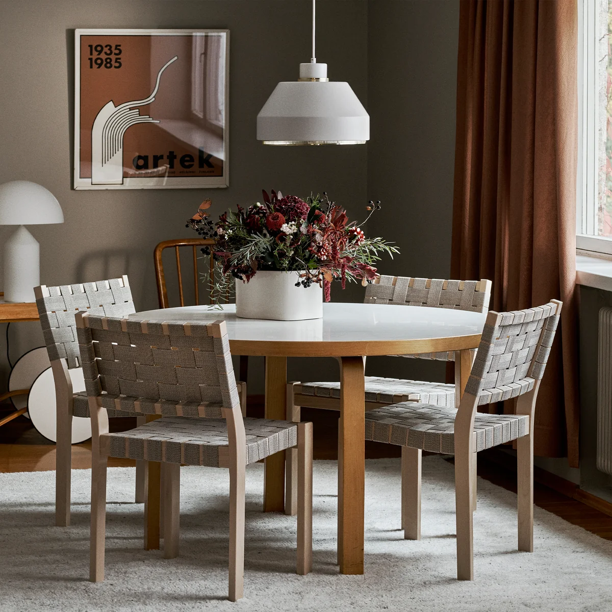 Artek - 90B Tisch H 74 cm, Birke / weiß