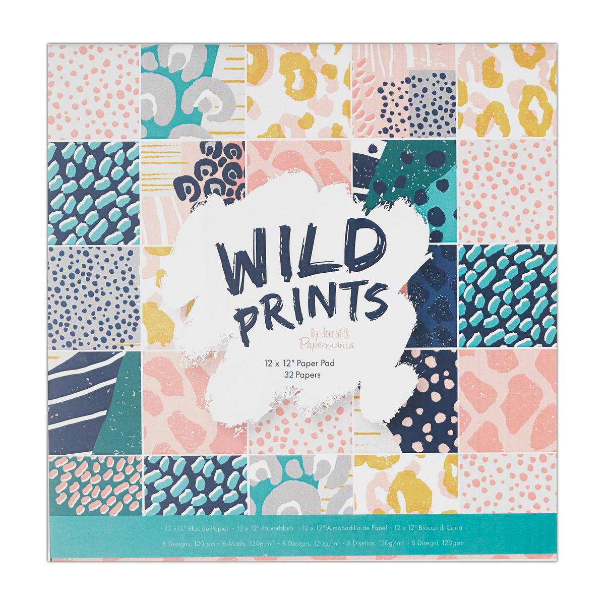 Papermania Wild Prints Paper Pad 12 x 12 Inches 18 Sheets