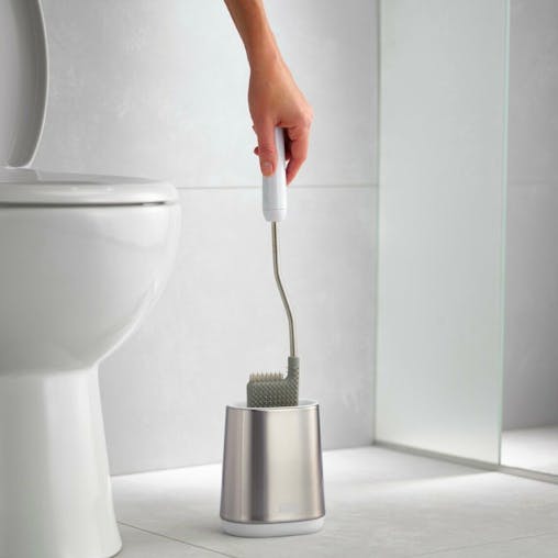 Joseph Joseph Flex Lite Steel Toilet Brush With Holder White 70561