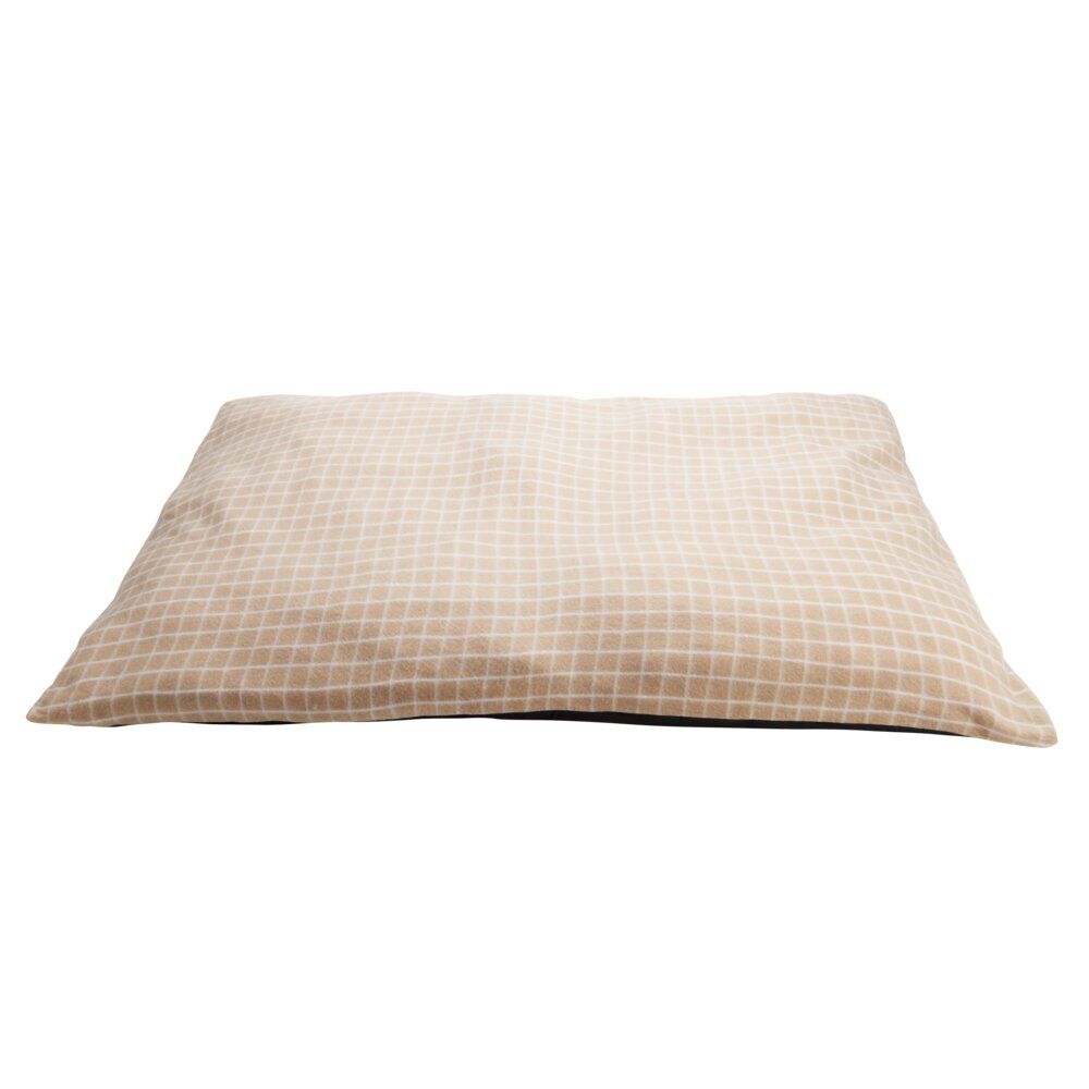 Matelas pour chien coton quadrillage orange et blanc Taille XL 110x80xép8cm