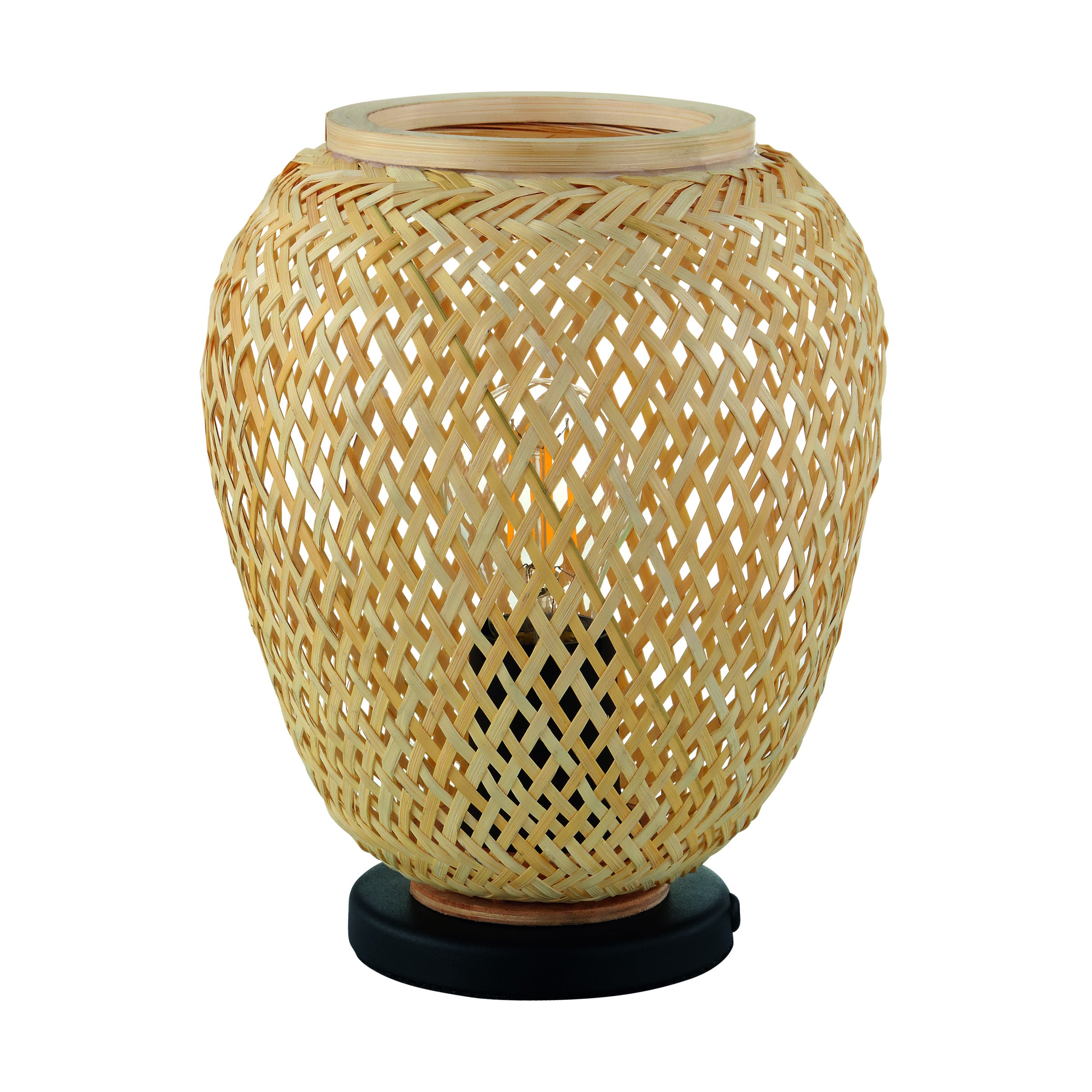 EGLO tafellamp Dembleby - e27 - 25 cm - zwart/natuur