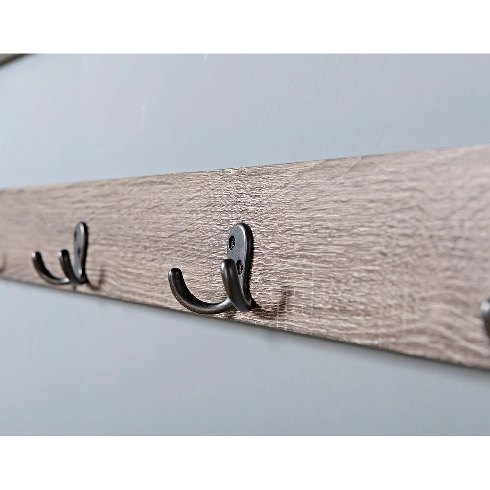 Reclaimed Wood Finish Wall Mount Coat Rack
