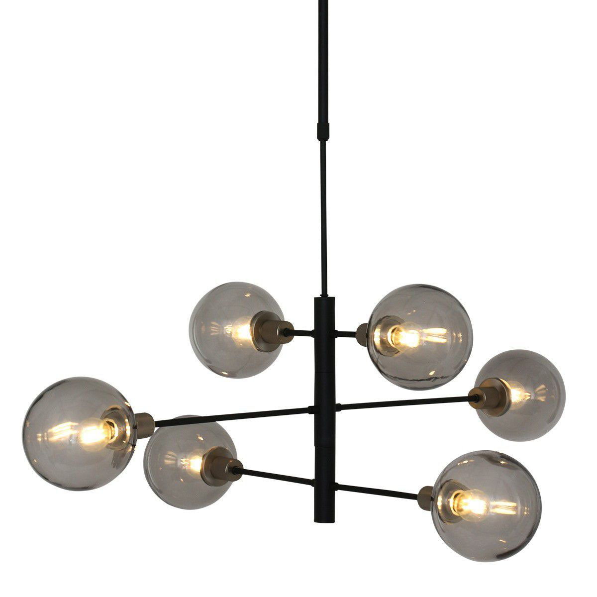 Steinhauer hanglamp Constellation - 6 lichts - 101x 150 cm - zwart