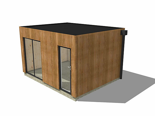 Bureau de jardin télétravail en bois 4,4 x 3,5 x 2,7 m