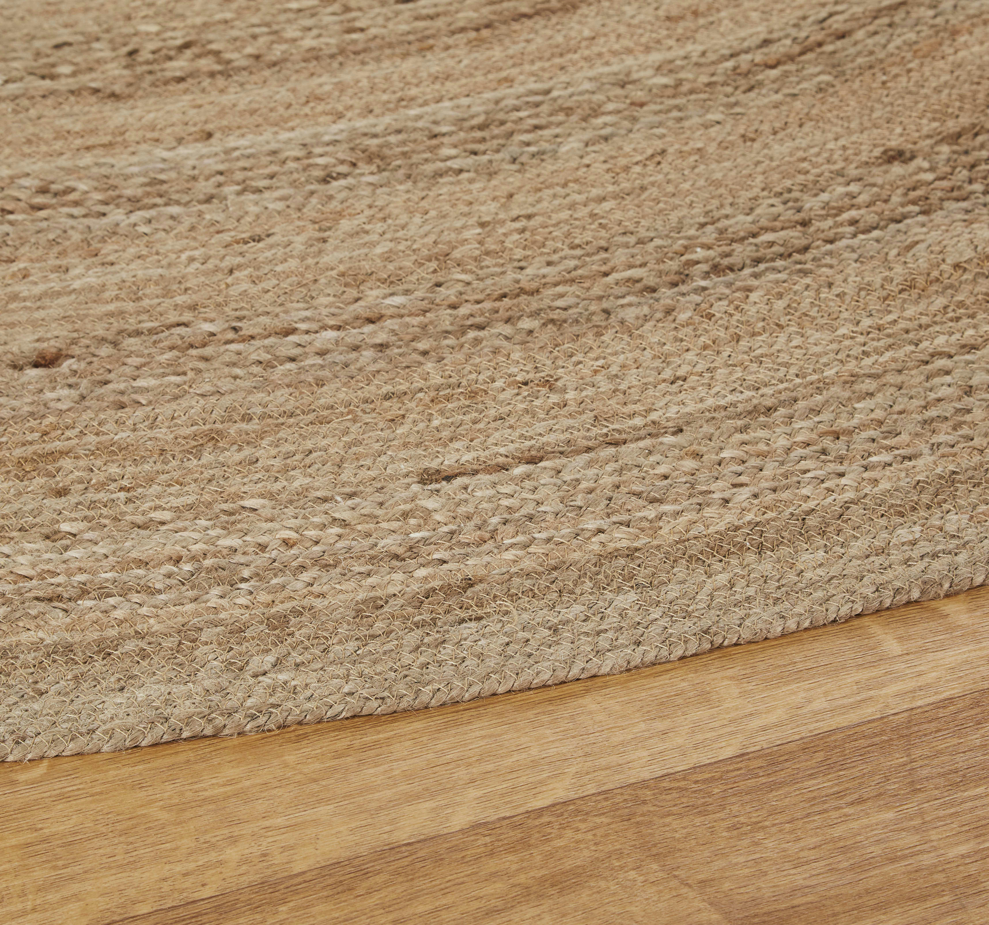 BRAGA - Tapis rond en jute tissé beige D250