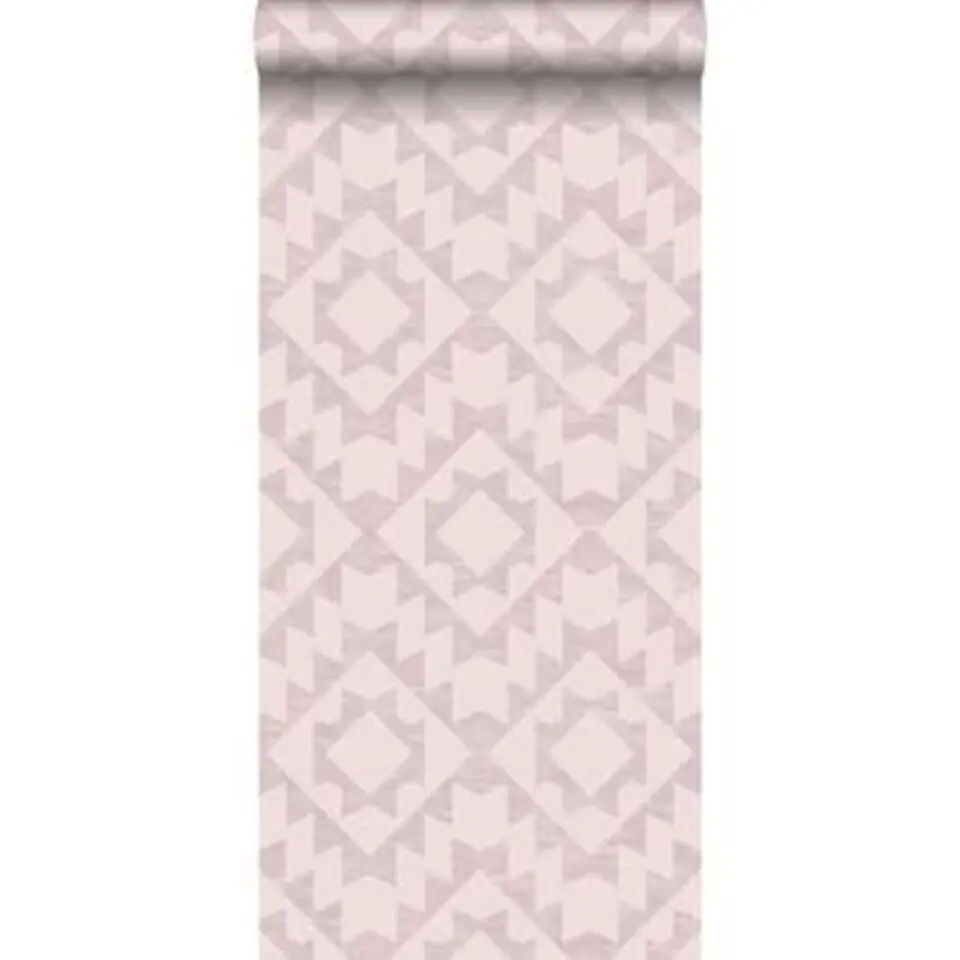 ESTAhome behang - Marrakech aztec tapijt - lila roze - 53 cm x 10,05 m