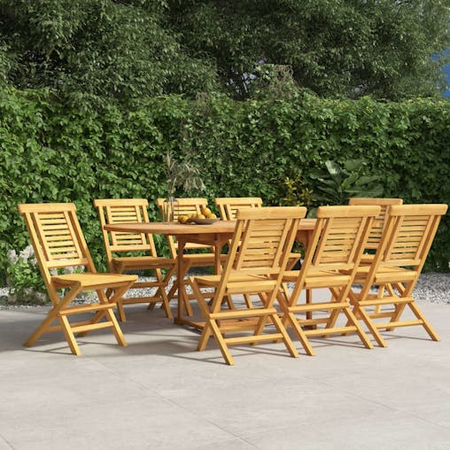 NNEVL Folding Garden Chairs 8 pcs 47x63x90 cm Solid Wood Teak