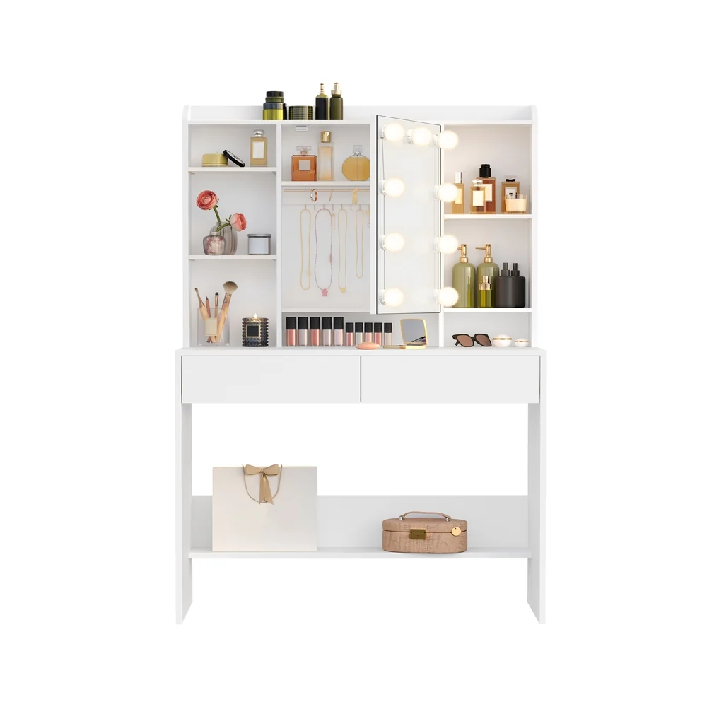 Coiffeuse avec miroir LED moderne