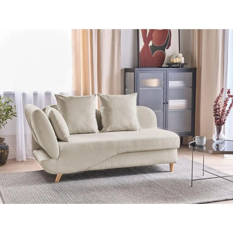 MERI II - Chaise longue - Beige - Linkerzijde - Fluweel