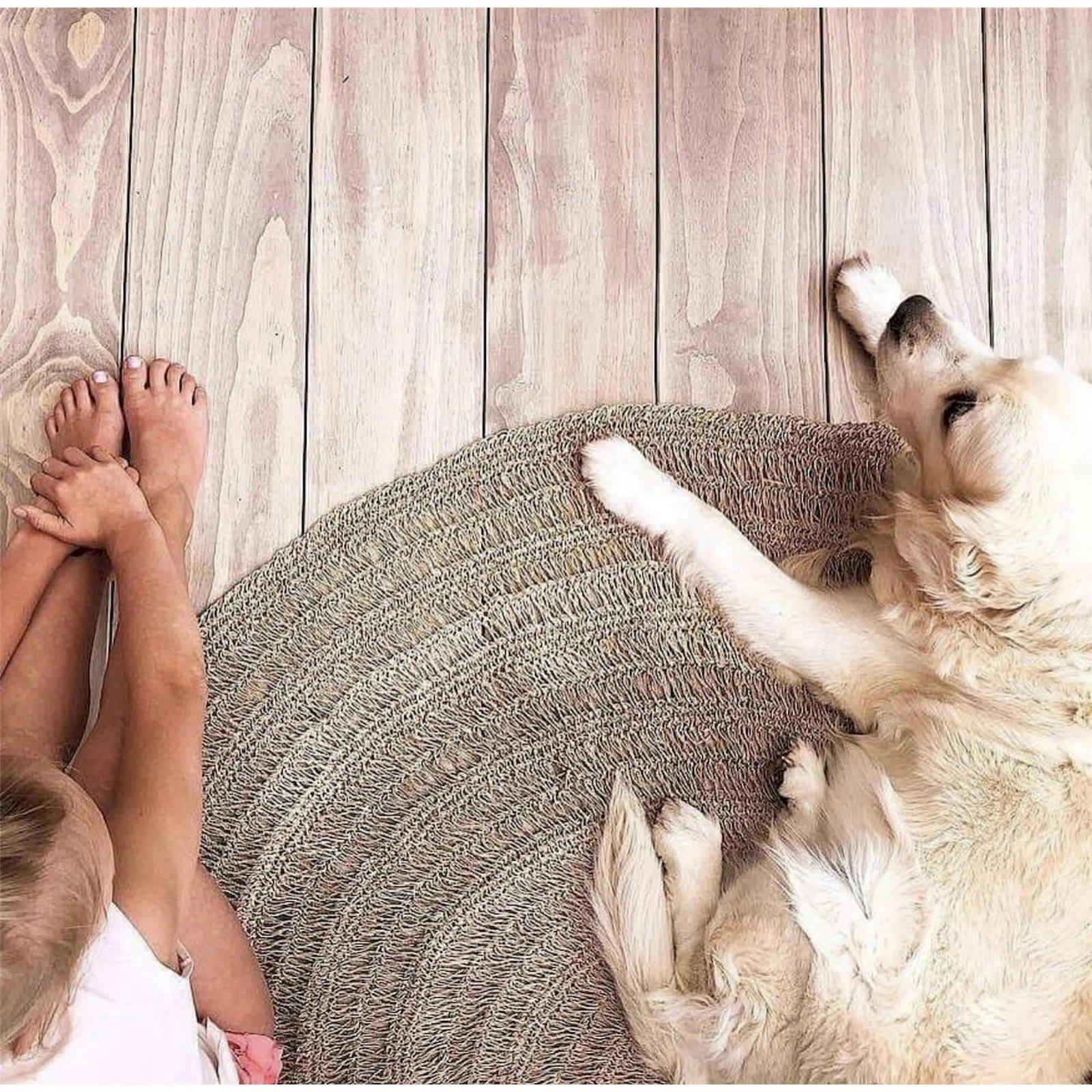 BALI BAZAR - Tapis Bohème Raphia Bois clair