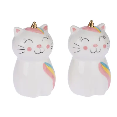 TIAKI Unicorn Cat Salt & Pepper Shaker Set