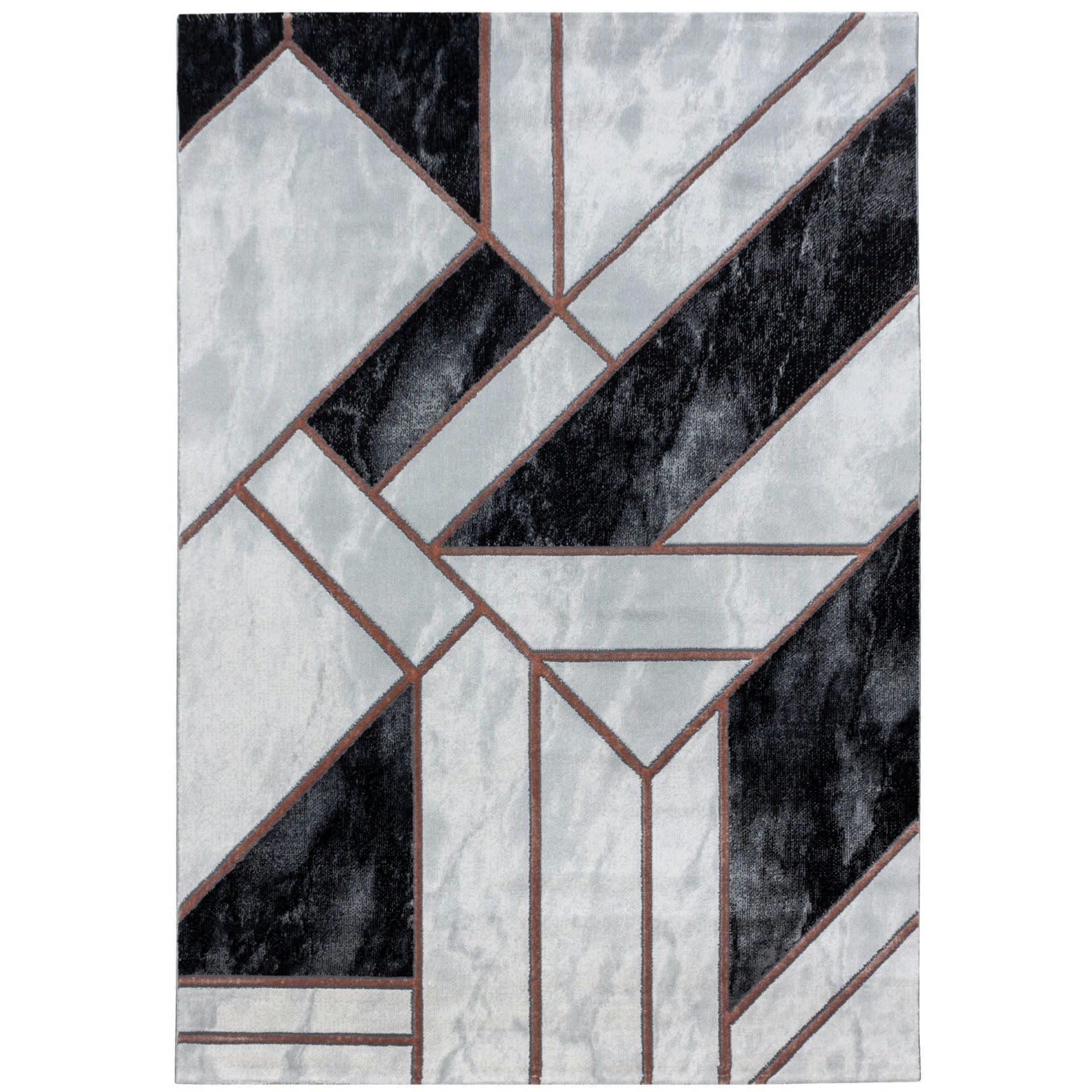 GRAFIC - Tapis effet marbre marbre et or rose 140x200cm
