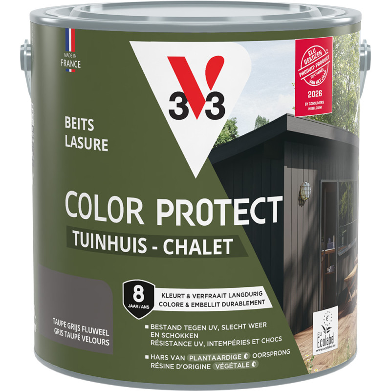 Lasure pour chalet Color Protect gris taupé 2,5 L V33