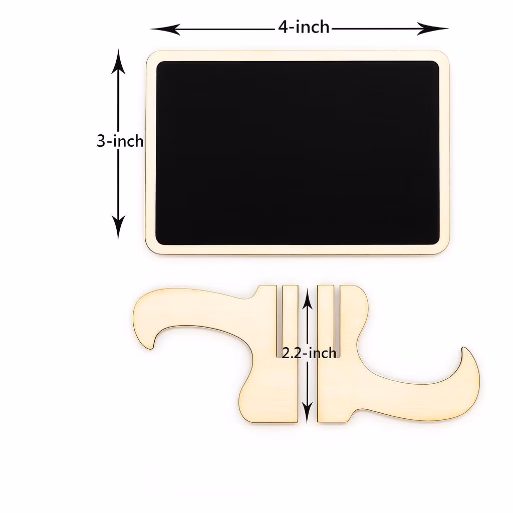 20 Pack Mini Wood Chalkboard Signs with Easels – Small Blackboard Place Cards for Weddings, Parties, Table Décor & Events