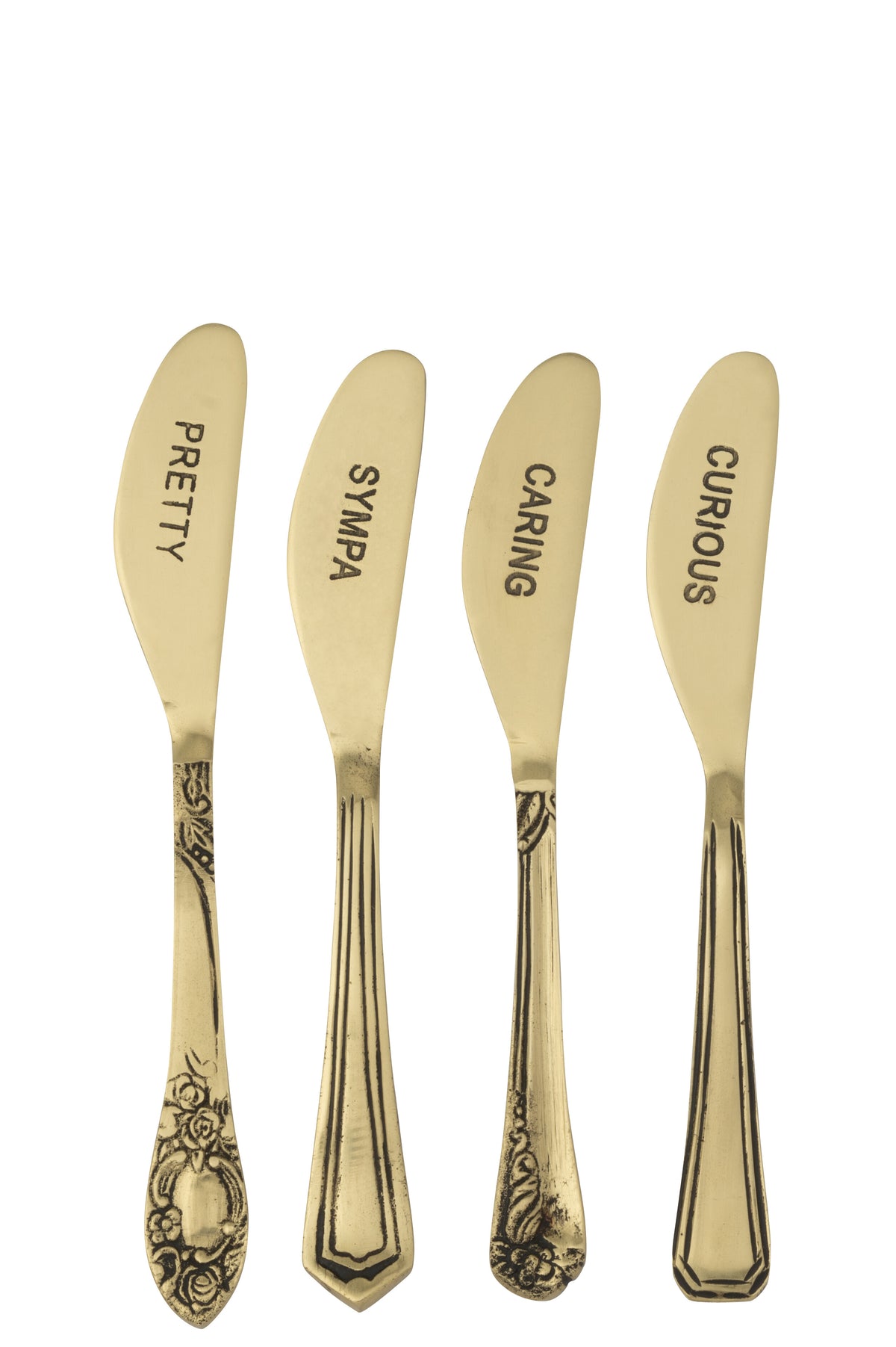J-Line bestek Messing - brass - goud - doos van 4