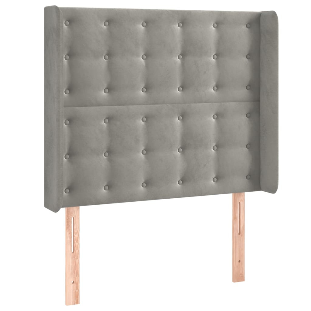 Wezgłowie Szary 83 x 16 x 118/128 cm Aksamit vidaXL