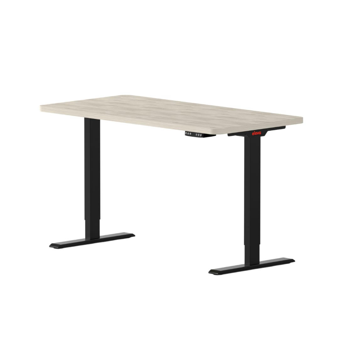 ELEVA GO - Bureau assis debout effet bois blanc 160x80x3cm