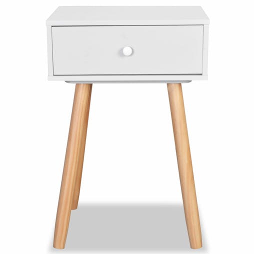 NNEVL Bedside Tables 2 pcs Solid Pinewood 40x30x61 cm White