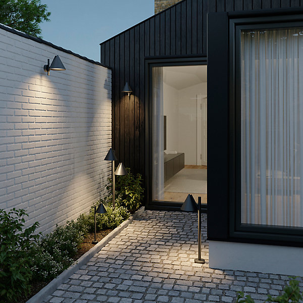 Lampadaire Eriksson taille M LED intégrée 1200lm 17W IP44 GoodHome noir